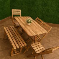 میز نهار خوری ناهار خوری چوبی کافه تراس/ کد WZ 321