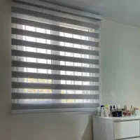 پرده زبرا طوسی روشن