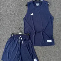 ورزشی ست رکابی حلقه ای و شلوارک بلند adidas