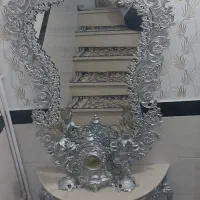 آینه و کنسول و شمعدان و ساعت برنز