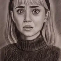 نقاشی چهره سیاه قلم