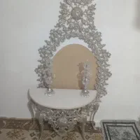 سلام آینه شمعدانی نقری فقط شیشه شکسته معاوضه هم