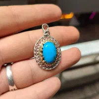 گردنبند نقره فیروزه .لاجورد .آمیتیس طلا سنگ