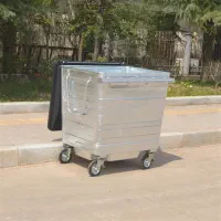 مخزن زباله صنعتی ظرفیت بالا رنگ سیلور