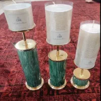 سه عدد جاشمعی استیل طرح سنگ
