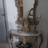 ایینه و شمعدان و ساعت الومینیوم سبک و سنگ مرمر