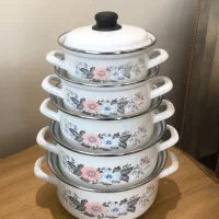 سرویس قابلمه لعابی ۵ عددی نوبا کارتن مناسب جهیزیه