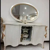 کنسول و آینه تمام راش سرگل ورق طلا