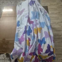 پرده حریر اتاق خواب با والان دورنگ حریر