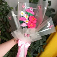 دسته گل بافتنی