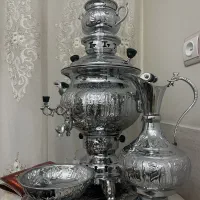 سماور گازی بهمراه سینی، پارچ و قوری