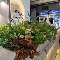 چیدمان متنوع گیاهان سبز مصنوعی برای داخل باکس