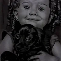 طراحی چهره سیاهقلم هدیه روز مرد روز پدر نقاشی چهره