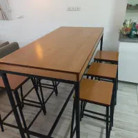 میز بار ۶ نفره چوب و فلز