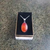 گردنبدنقره باسنگ  عقیق