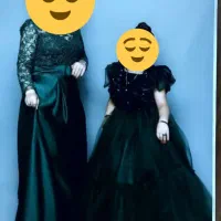 ست مادر دختری شیک و مجلسی و شنل لباس مادر