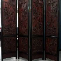 پاراوان پارتیشن تمام چوب منبت کاری کار دست