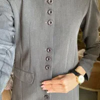 مانتو شلوار اداری طوسی نو