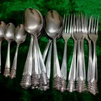 قاشق چنگال قدیمی سیاه قلم ژاپنی طرح چشمی