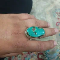 انگشتر نقره فیروزه نیشابور حسینی سایز بزرگ