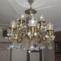 لوستر برنز 16 شاخه سنگین در حد نو آنتیک