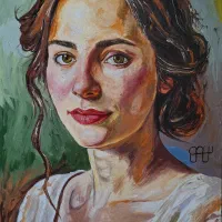 نقاشی رنگ و روغن زن
