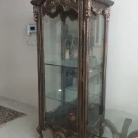 ویترین مبلی رنگ طلایی چرمی