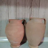 پارچ و لیوان خام سفالی