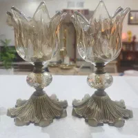 شمعدان برنجی ، کریستال