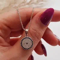 گردنبند نقره مدل چشم نظر با عیار ۹۲۵