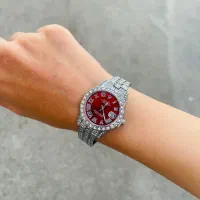 ساعت مچی زنانه فول نگین طرح رولکس دیت جاست