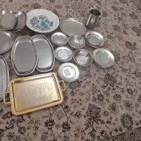 تعدادی ظروف استیل ضخیم قدیمی  خانگی