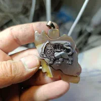 عقیق کاروینگ گردنبند باسنگ عقیق و....