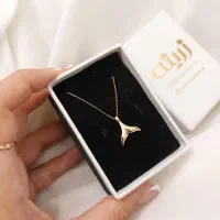 پلاک طلا دم وال و گردنبند طلا دم وال