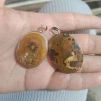 فروش دوعددوپلاک نقره سنگ سلطانی
