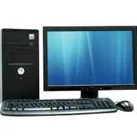 کامپیوتر شامل کیس به همراه دو عدد مانیتور