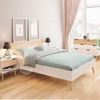 تخت/سرویس خواب دونفره عروس مدل BARLY / ماکان چوب