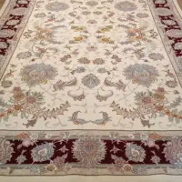 فرش شش متری اراک زمینه سرمه ای و شش متری کاشمر