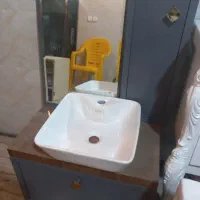 فول ست آینه باکس و روشویی رنگ طوسی