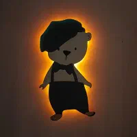 چراغ خواب نور مخفی چاپی دیواری طرح خرس ایستاده