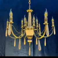 لوستر رویال برنج. برنجی 10 شعله سنگی. ak light 456