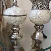 گلدان و شکلات خوری ست طرح سنگ مرمر