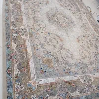 یک جفت فرش هزار دویست شانه تمام نخ گل برجسته9 متری