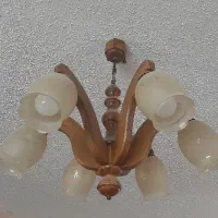 لوستر چوبی شش شاخه