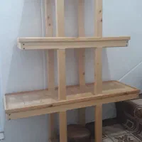 استند گل و گلدان با چوب با کیفیت در چهار طبقه