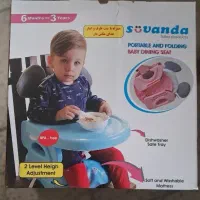 صندلی غذا تاشو سوان رنگ کرم طوسی ۲ تومن