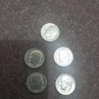 پنج عدد سکه یک دایم 10سنت