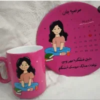 ست لیوان و دیوارکوب سفالی