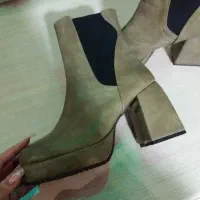 پوتین پاشنه پهن پسته ای آکبند