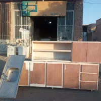 کابینت فلز همراه با سنگ و سینک وشیراب